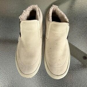 Coastal Grandma Cozy Sherpa Leather Ankle Boots Cream Winter Size 9 Sperry
